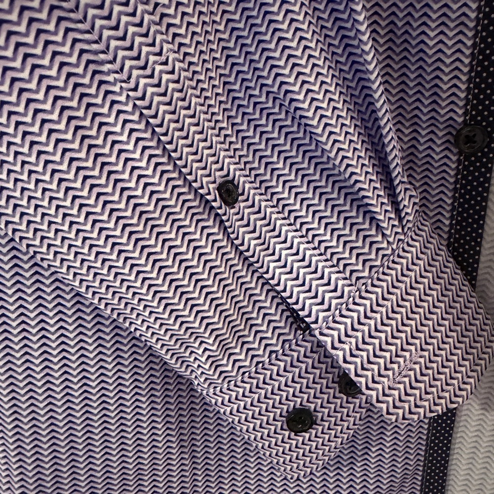 WRK Men's Purple Patterned Dress Shirt - Picture 2 of 6